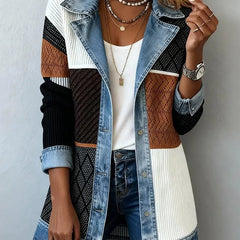 Coretta - Knit Denim Style Jacket Casual Layering — view 3 of 6