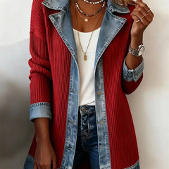 Coretta - Knit Denim Style Jacket Casual Layering — view 4 of 6