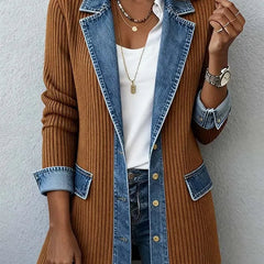 Coretta - Knit Denim Style Jacket Casual Layering — view 5 of 6