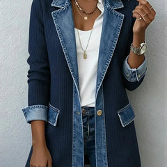 Coretta - Knit Denim Style Jacket Casual Layering — view 6 of 6