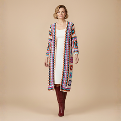 Corravine - Longline Open Front Crochet Cardigan Layering