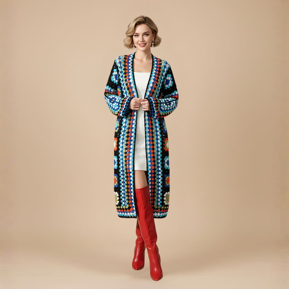 Corravine - Longline Open Front Crochet Cardigan Layering — view 3 of 4