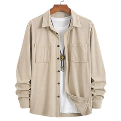 Corvale - Corduroy Button-Front Shirt Casual Everyday Wear