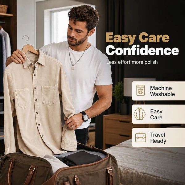 Corvale - Corduroy Button-Front Shirt Casual Everyday Wear — view 5 of 9
