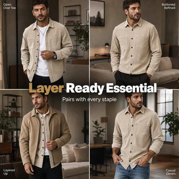 Corvale - Corduroy Button-Front Shirt Casual Everyday Wear — view 6 of 9