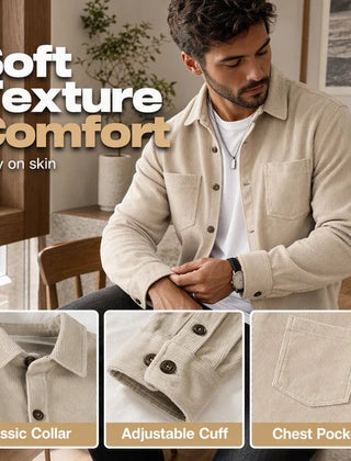 Corvale - Corduroy Button-Front Shirt Casual Everyday Wear — view 9 of 9
