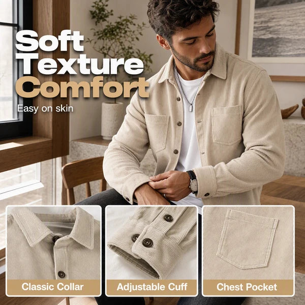Corvale - Corduroy Button-Front Shirt Casual Everyday Wear — view 9 of 9