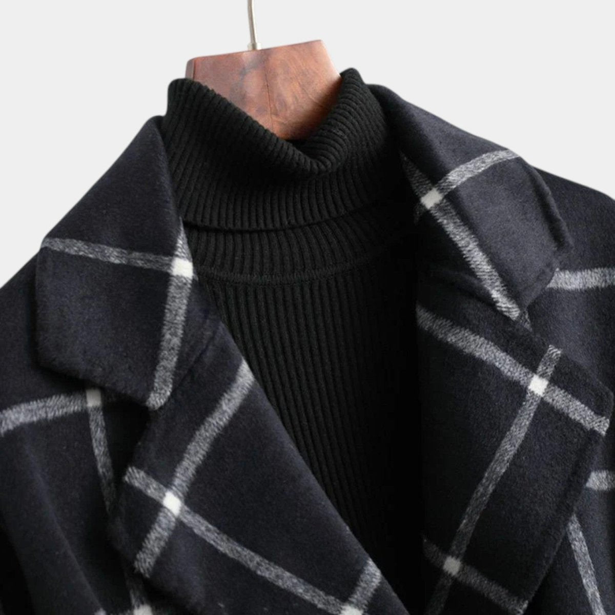 Corveline - Plaid Winter Trench Coat Daytime Evening Wear — view 10 of 10