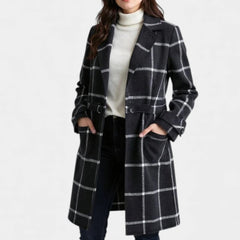 Corveline - Plaid Winter Trench Coat Daytime Evening Wear — view 4 of 10