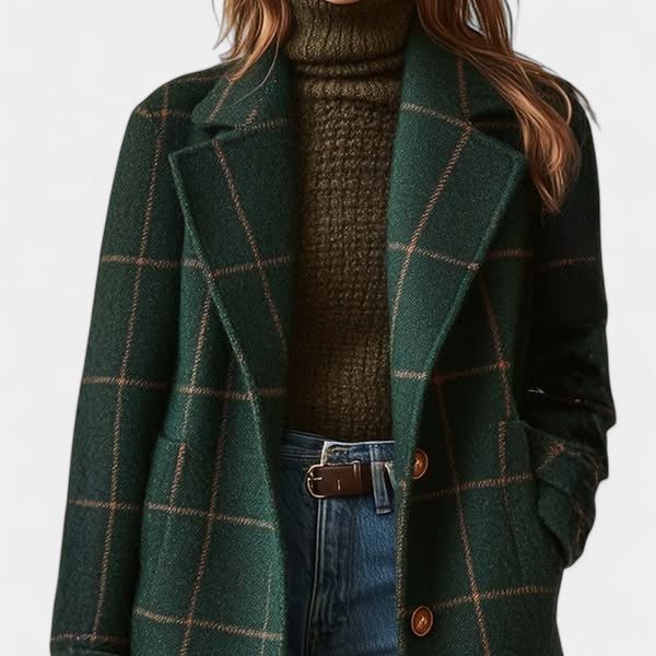 Corveline - Plaid Winter Trench Coat Daytime Evening Wear — view 5 of 10