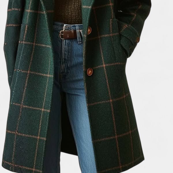 Corveline - Plaid Winter Trench Coat Daytime Evening Wear — view 6 of 10