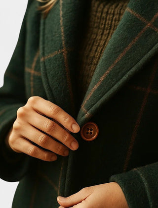 Corveline - Plaid Winter Trench Coat Daytime Evening Wear — view 7 of 10