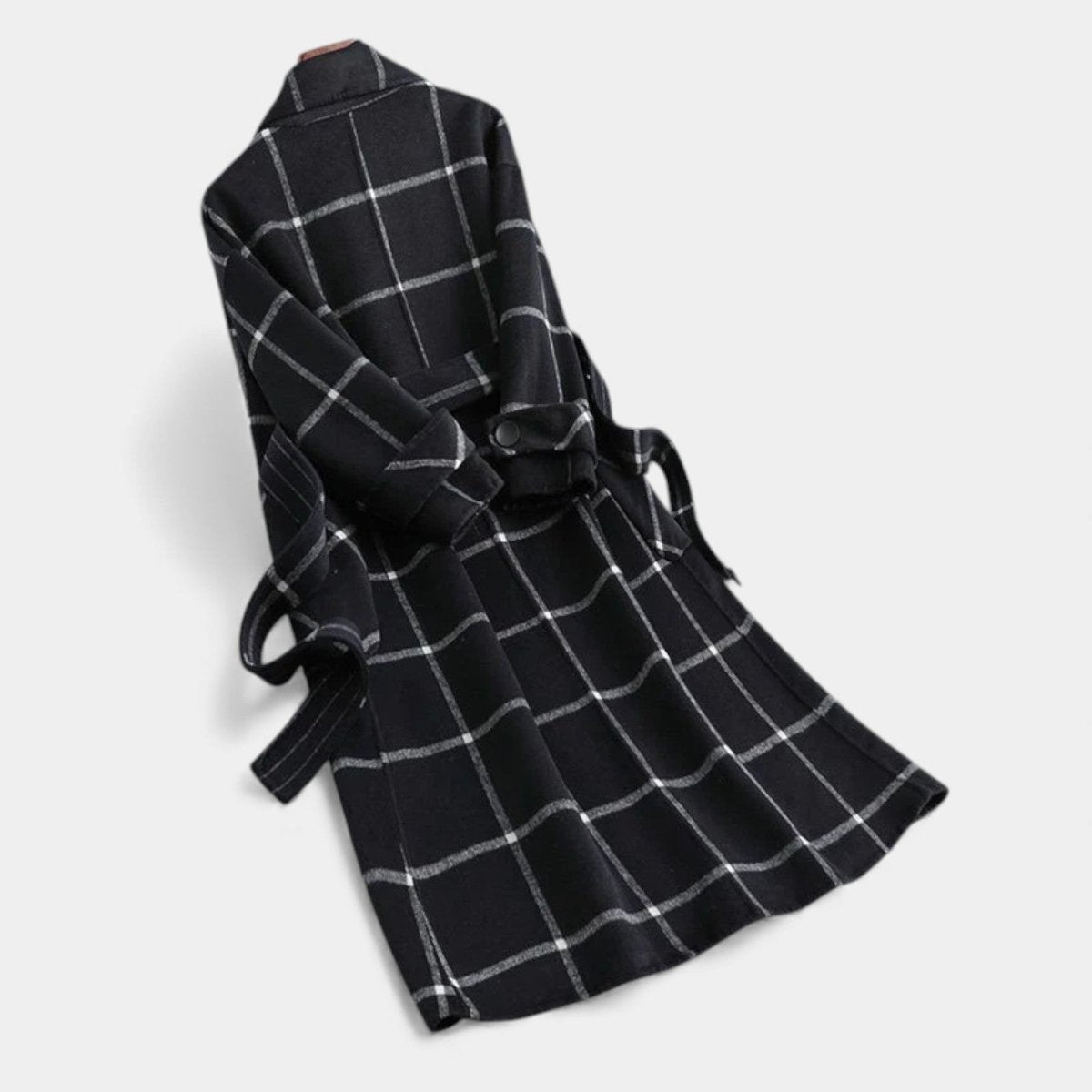 Corveline - Plaid Winter Trench Coat Daytime Evening Wear — view 8 of 10