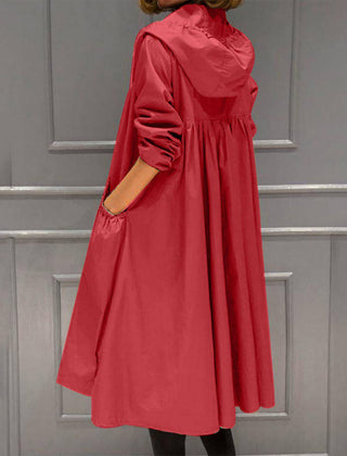 Corvelle - Hooded A-Line Trench Coat For Cooler Days — view 3 of 6
