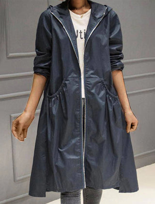 Corvelle - Hooded A-Line Trench Coat For Cooler Days — view 5 of 6