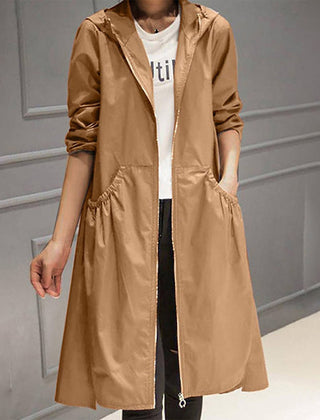 Corvelle - Hooded A-Line Trench Coat For Cooler Days — view 6 of 6