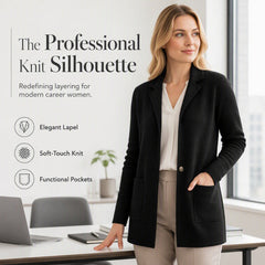 Corvellina - Knit Lapel Cardigan Everyday Layering — view 7 of 7