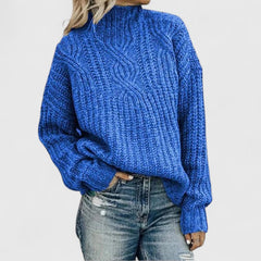 Corvelline - Cable-Knit Mock-Neck Sweater Cold Weather Layering — view 5 of 5