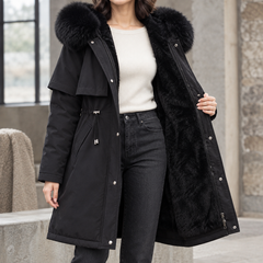Cosetta - Longline Hooded Coat Winter Weather Layering