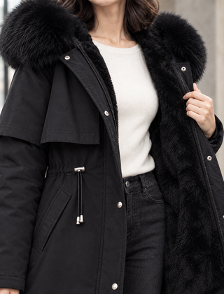 Cosetta - Longline Hooded Coat Winter Weather Layering — view 2 of 7