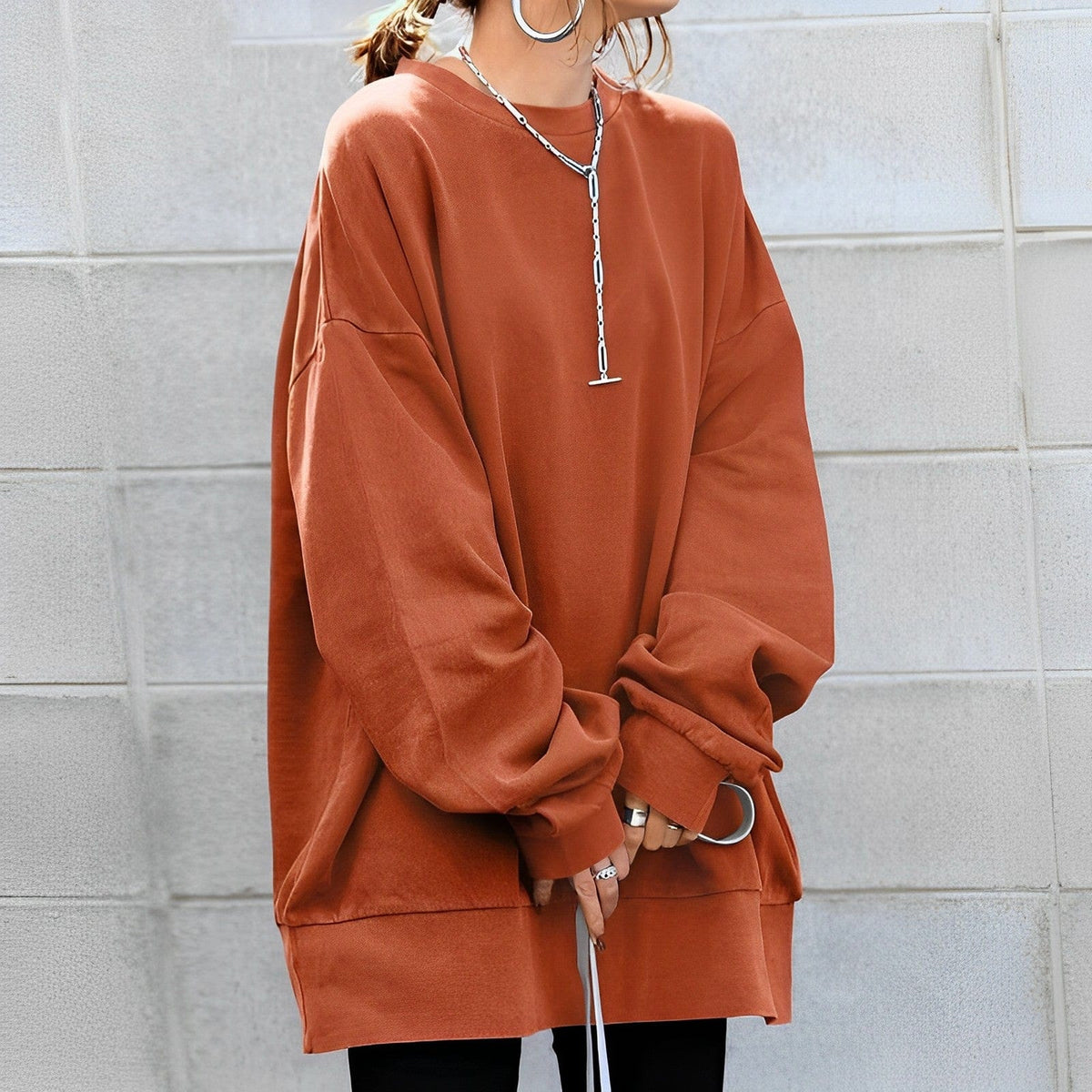 Cosswell - Relaxed Oversized Textured Sweater Everyday Layering — view 4 of 6
