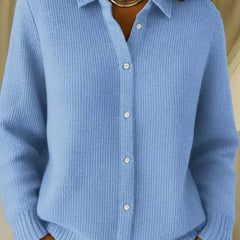 Cozelle - Ribbed Knit Button Front Cardigan Everyday Layering