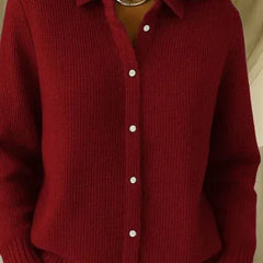 Cozelle - Ribbed Knit Button Front Cardigan Everyday Layering — view 3 of 4