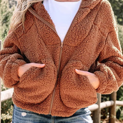 Cozetta - Oversized Teddy Fleece Jacket Cold Weather Wear