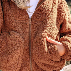 Cozetta - Oversized Teddy Fleece Jacket Cold Weather Wear — view 7 of 10