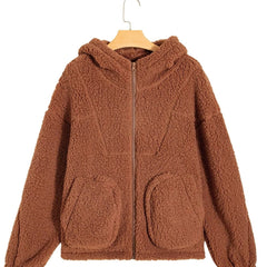 Cozetta - Oversized Teddy Fleece Jacket Cold Weather Wear — view 8 of 10