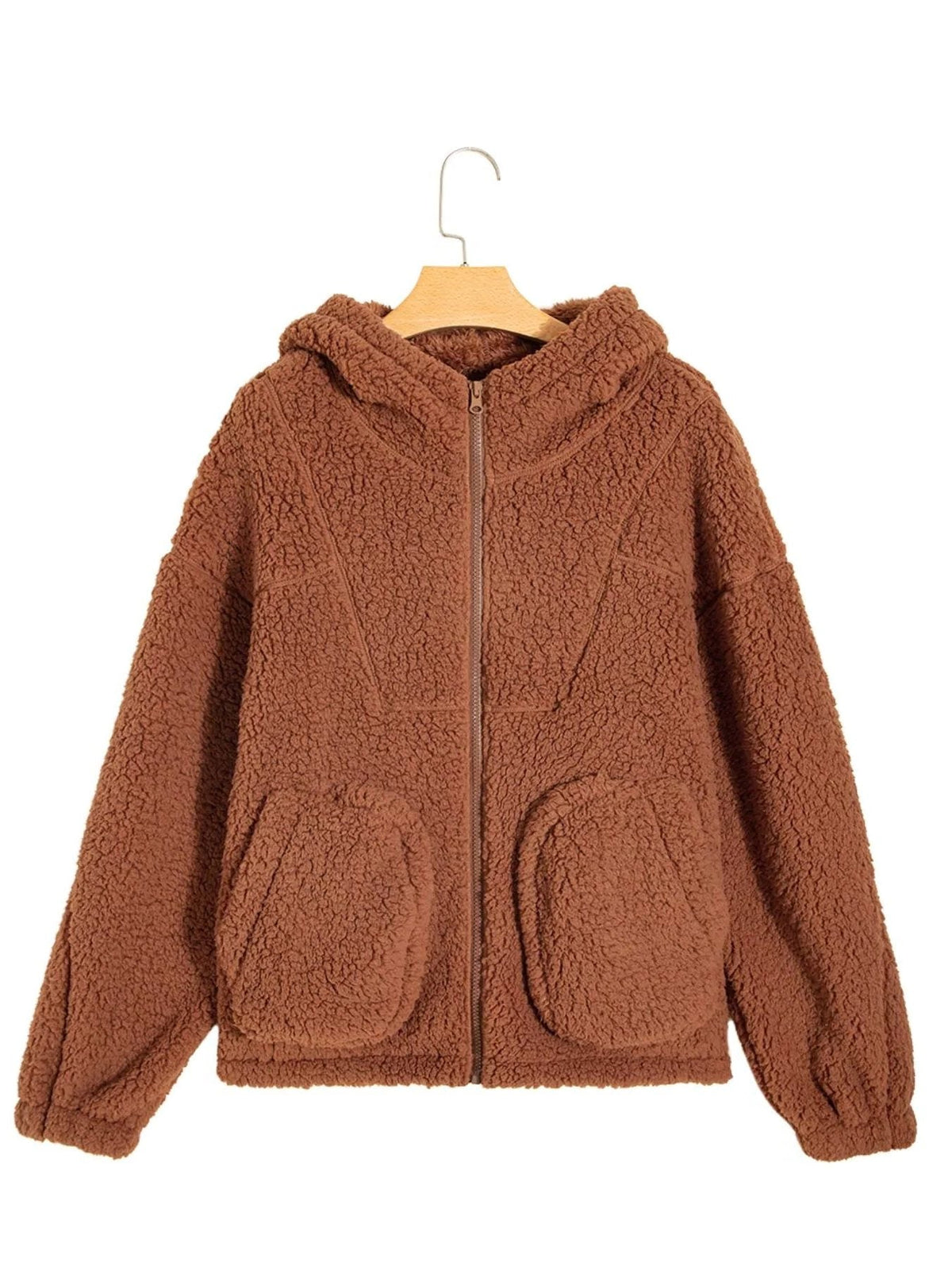 Cozetta - Oversized Teddy Fleece Jacket Cold Weather Wear — view 8 of 10