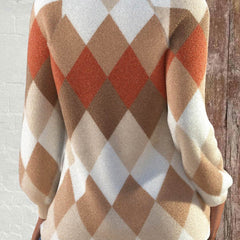 Diamora - Argyle Print Button Detail Sweater Everyday Wear — view 2 of 3