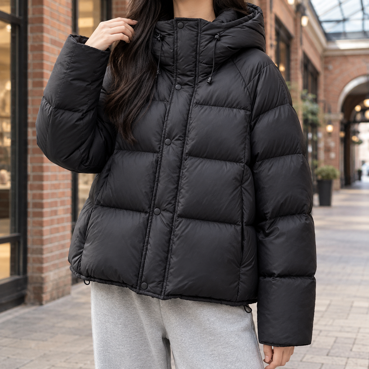 Duvella - Hooded Down Puffer Jacket Cold Weather Wear