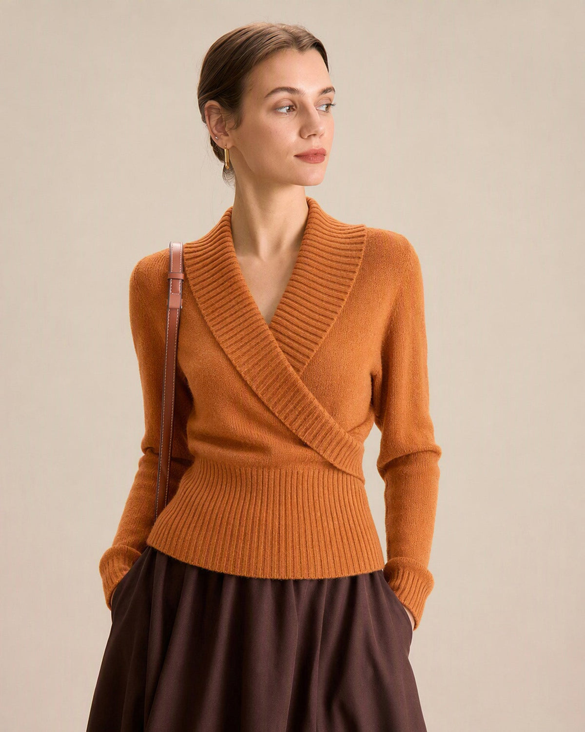 Emberlune - Textured Knit V Neck Sweater Autumn Layering