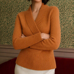 Emberlune - Textured Knit V Neck Sweater Autumn Layering — view 2 of 5