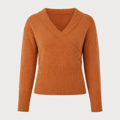 Emberlune - Textured Knit V Neck Sweater Autumn Layering — view 3 of 5