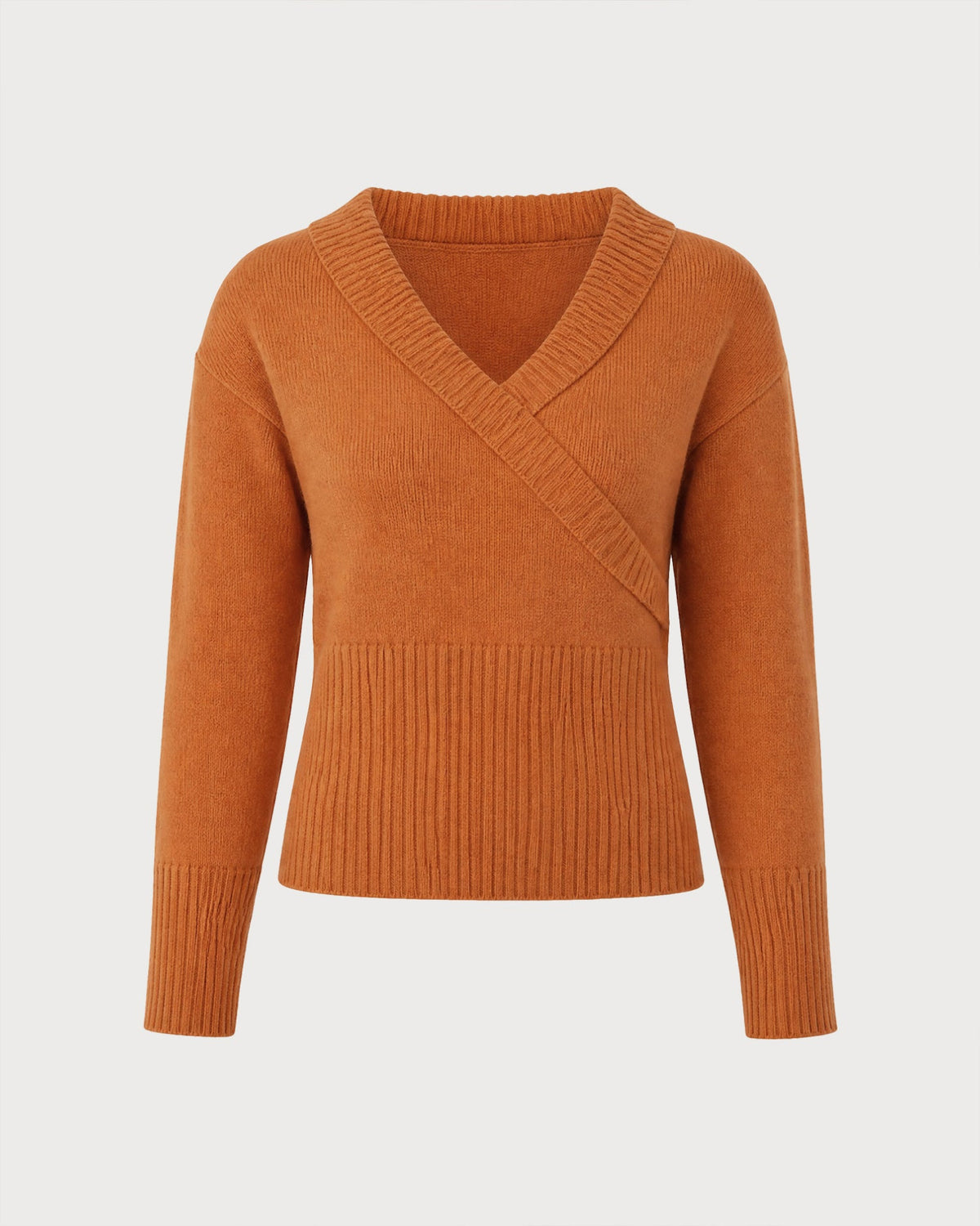 Emberlune - Textured Knit V Neck Sweater Autumn Layering — view 3 of 5