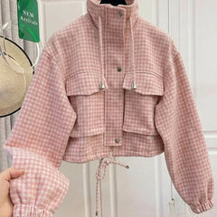 Fallowyn - Checked Cropped Jacket Casual Autumn Layering — view 10 of 10