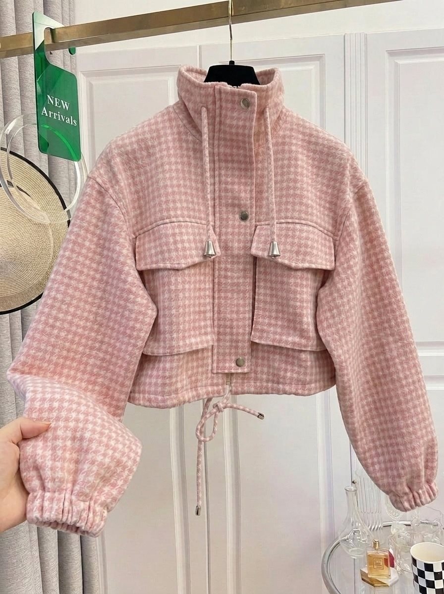 Fallowyn - Checked Cropped Jacket Casual Autumn Layering — view 10 of 10