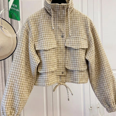 Fallowyn - Checked Cropped Jacket Casual Autumn Layering — view 7 of 10