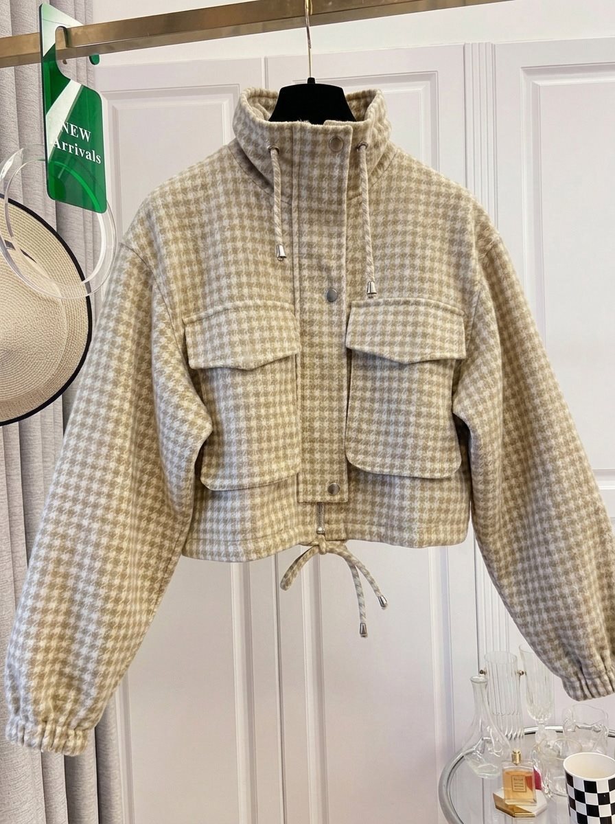 Fallowyn - Checked Cropped Jacket Casual Autumn Layering — view 7 of 10
