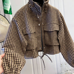 Fallowyn - Checked Cropped Jacket Casual Autumn Layering — view 9 of 10