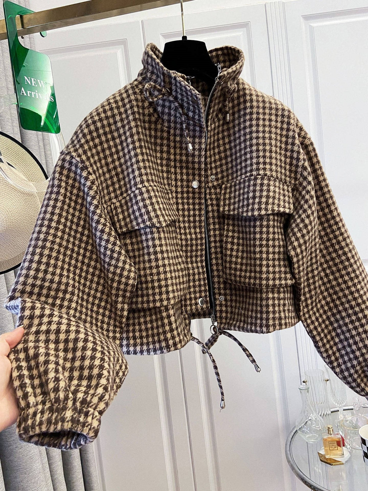 Fallowyn - Checked Cropped Jacket Casual Autumn Layering — view 9 of 10