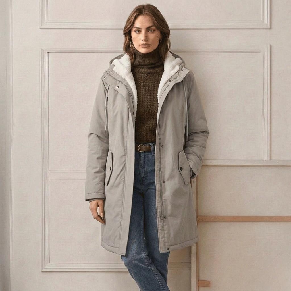 Fenmara - Long-Line Hooded Coat Winter Commuting — view 3 of 10