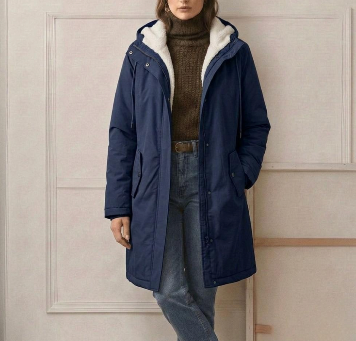 Fenmara - Long-Line Hooded Coat Winter Commuting — view 5 of 10
