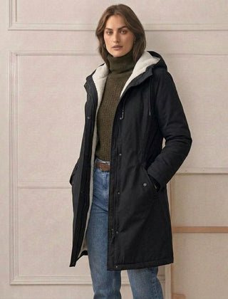 Fenmara - Long-Line Hooded Coat Winter Commuting — view 9 of 10