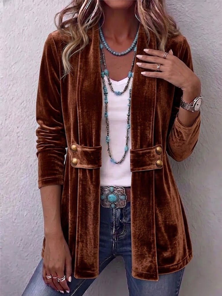 Fenmora - Open Front Jacket Layering Piece For Evenings