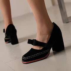 Fioretta - Velvet Block Heel Loafers Formal Wear — view 9 of 10