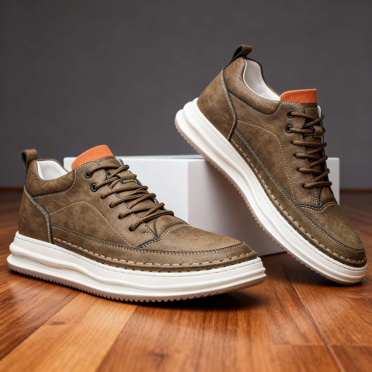 Kestrian - Leather Sneakers Everyday Smart Casual Wear — view 7 of 8