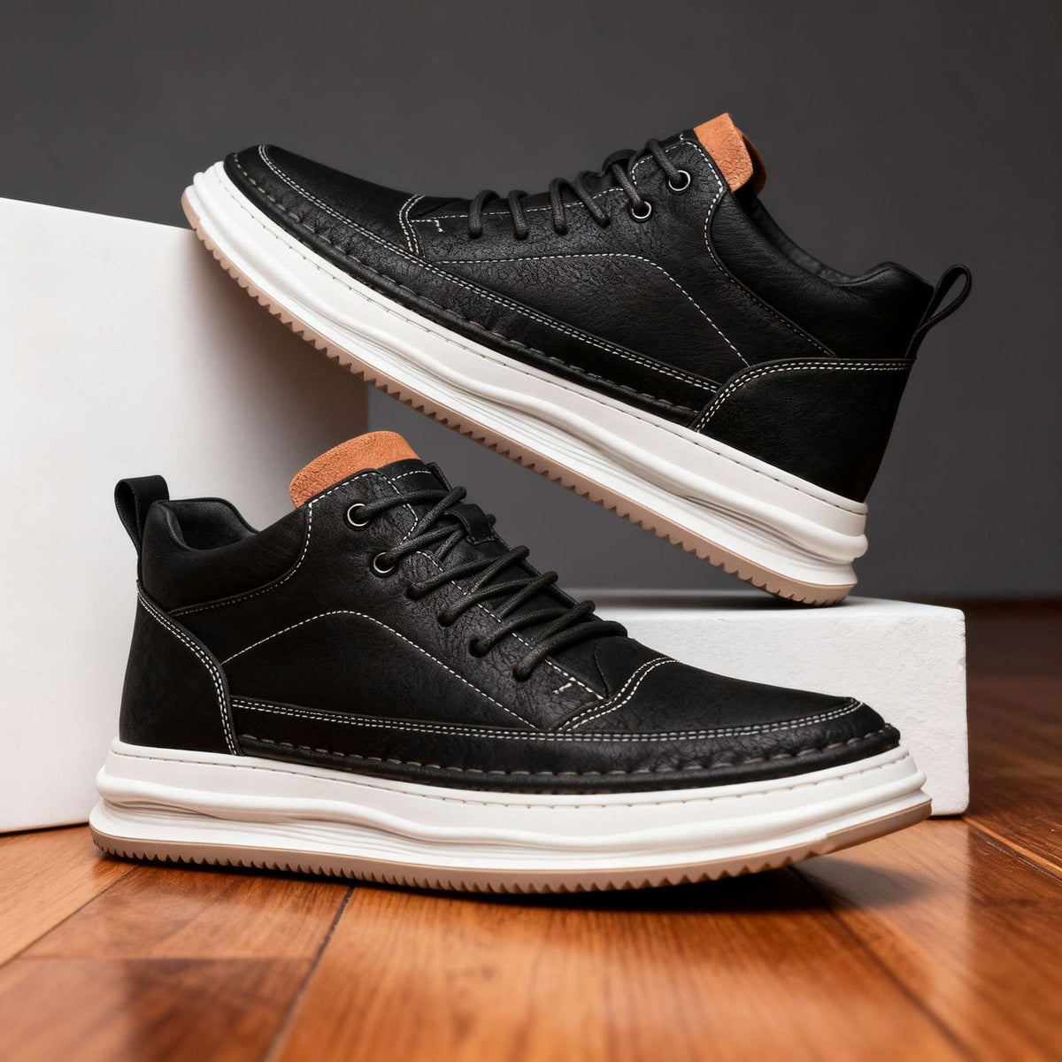 Kestrian - Leather Sneakers Everyday Smart Casual Wear — view 4 of 8